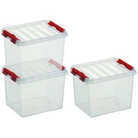 3x Opberg boxen/opbergdozen 3 liter 20 x 15 x 14 cm kunststof