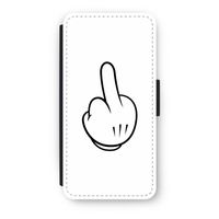 Middle finger white: iPhone 8 Flip Hoesje