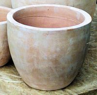 Bloembak Pot egg d31 cm h27 cm whitewash Mcollections - Mcollections