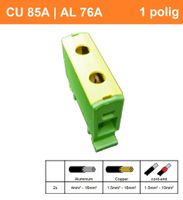 SEP CK60 geel/groen 1,5-16mm2 aansluitklem DIN rail of bodemmontage