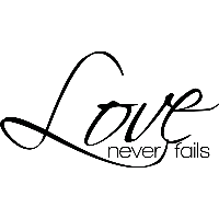 Love never fails - Muursticker