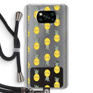 Ananas: Xiaomi Poco X3 NFC Transparant Hoesje met koord