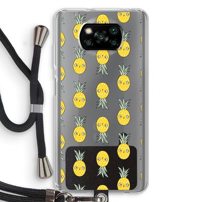 Ananas: Xiaomi Poco X3 NFC Transparant Hoesje met koord