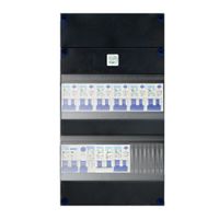 Groepenkast met 7 aardlekautomaten 16A 1 hoofdschakelaar 40A 1 aardlekschakelaar kookgroep 230V