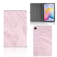 Samsung Galaxy Tab S6 Lite | S6 Lite (2022) Leuk Tablet hoesje Marble Pink - Origineel Cadeau Vriendin - thumbnail