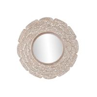 Wandspiegel DKD Home Decor Wit Natuurlijk Indiaas Decapé 90 x 1,5 x 90 cm (90 Onderdelen)