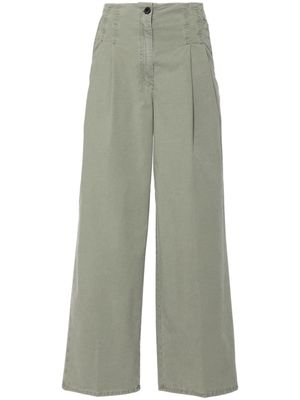 Peserico pantalon palazzo à détails plissés - Vert