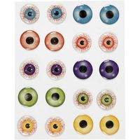10 stuks gekleurde 3D ogen stickers - thumbnail