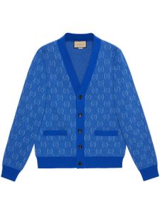 Gucci GG jacquard wool cardigan - Bleu