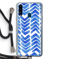 Blauwe pijlen: Samsung Galaxy A20s Transparant Hoesje met koord
