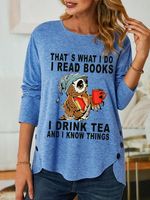 Women Owl That's What I Do I Read Books I Drink Tea And I Know Things Simple Long Sleeve Top - thumbnail