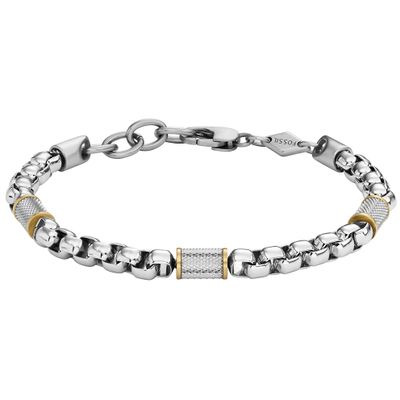 Fossil JF04138998 Armband staal zilver-en goudkleurig 18-19,5 cm