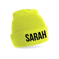 Sarah muts  unisex one size - Geel One size  -