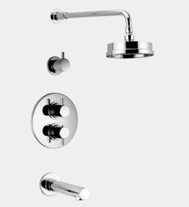 Huber Kiruna inbouw Bad/Douche combinatie met thermostaatkraan chroom 916KR01HCR