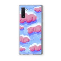 Roze wolken met vogels: Samsung Galaxy Note 10 Transparant Hoesje