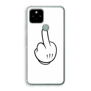 Middle finger white: Google Pixel 5 Transparant Hoesje
