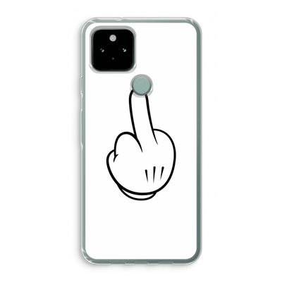 Middle finger white: Google Pixel 5 Transparant Hoesje