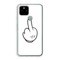 Middle finger white: Google Pixel 5 Transparant Hoesje