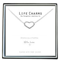 Life Charms Ketting met Giftbox Silver Crystal Heart - thumbnail