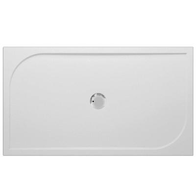 GO by Van Marcke Argon douchebak polybeton gelcoat 140x80x3cm rechthoek afvoer D90mm zonder potenstel wit EBG-1480C