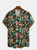 Cocktail Chest Pocket Short Sleeve Resort Shirt