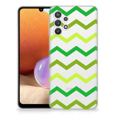 Samsung Galaxy A32 4G | A32 5G Enterprise Editie | TPU bumper | Zigzag Groen