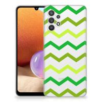 Samsung Galaxy A32 4G | A32 5G Enterprise Editie | TPU bumper | Zigzag Groen