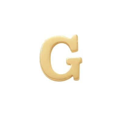 Minimalistische letter oorbelknopje - 14K GOUD - Goud - G