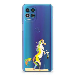 Motorola Moto G100 Telefoonhoesje met Naam Horse Color