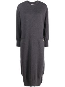 Barrie Iconic round-neck cashmere midi dress - Gris