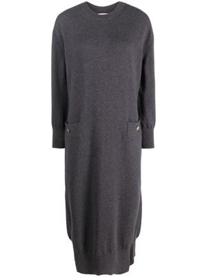 Barrie robe en maille Iconic à coupe mi-longue - Gris