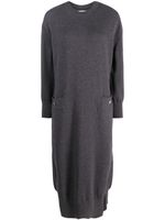 Barrie Iconic round-neck cashmere midi dress - Gris