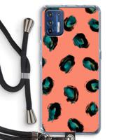Pink Cheetah: Motorola Moto G9 Plus Transparant Hoesje met koord - thumbnail