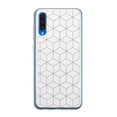 Zwart-witte kubussen: Samsung Galaxy A50 Transparant Hoesje