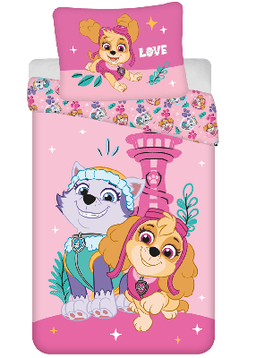Paw Patrol peuterdekbedovertrek roze - 100 x 135 cm