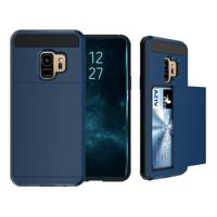 Voor Galaxy S9 Cover afneembare Dropproof beschermende back cover met schuif-kaartsleuf (marineblauw)