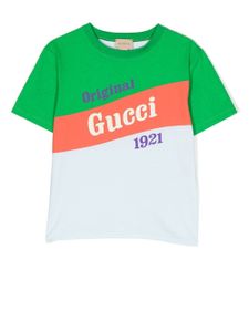 Gucci Kids t-shirt rayé à logo imprimé - Vert