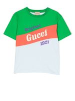 Gucci Kids t-shirt rayé à logo imprimé - Vert - thumbnail