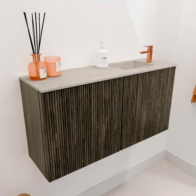 Toiletmeubel Mondiaz Joya Dlux | 80 cm | Meubelkleur Shadow | Faye wastafel Opalo Wasbak Rechts | 1 kraangat