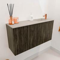 Toiletmeubel Mondiaz Joya Dlux | 80 cm | Meubelkleur Shadow | Faye wastafel Opalo Wasbak Rechts | 1 kraangat