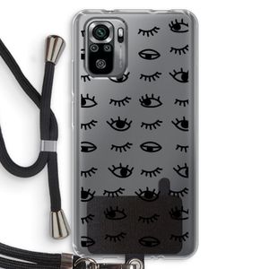 Eye pattern #2: Xiaomi Redmi Note 10S Transparant Hoesje met koord
