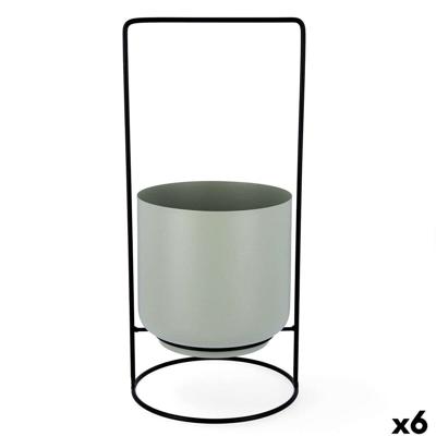 Bloempot met standaard Vinthera Moa Groen Metaal 18 x 18 x 39 cm (6 Stuks)
