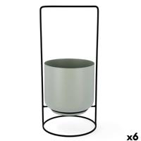 Bloempot met standaard Vinthera Moa Groen Metaal 18 x 18 x 39 cm (6 Stuks)