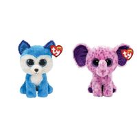 Ty - Knuffel - Beanie Boo's - Prince Husky & Eva Elephant