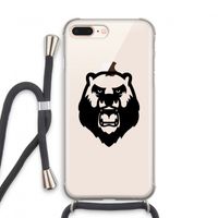 Angry Bear (black): iPhone 8 Plus Transparant Hoesje met koord