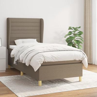 Boxspring met matras stof taupe 90x200 cm