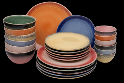 24 delige serviesset - 6 personen - meerkleurig - aardewerk - Fire style - Kade 171 - hip en trendy