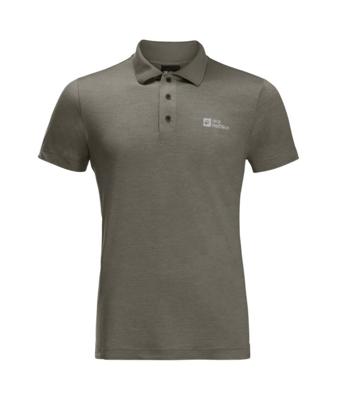 Jack wolfskin Travel Polo Heren Stone Heather M