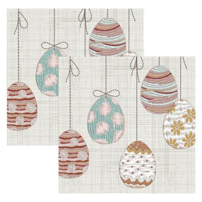 Paas thema servetten Crafted Easter - 40x - paasei print - 33 x 33 cm - feestservetten - Paasontbijt