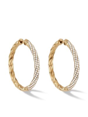 David Yurman anneaux Cable Edge 4 mm en or 18ct sertis de diamants - Argent David Yurman anneaux Cable Edge 4 mm en or 18ct sertis de diamants - Argent